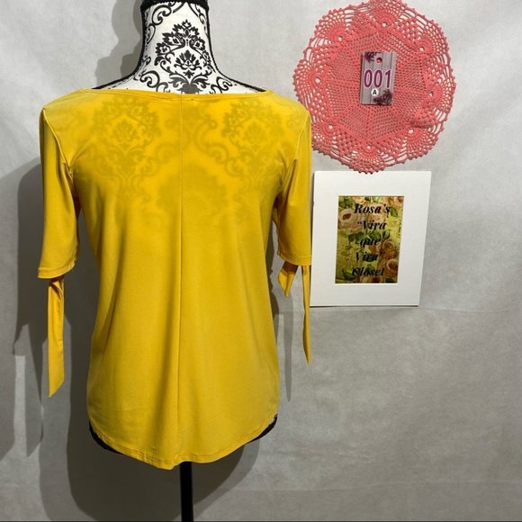 Prospect BLVD Cut Sleeves with Ties Yellow Top - Picture 4 of 9